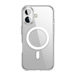 Apple iPhone 16 Kılıf M-safe Şarj Özellikli Transparan Sert PC Wlons Pita Kapak