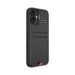 Apple iPhone 16 Kılıf M-safe Şarj Özellikli Raptic Slim Wallet Serisi Deri Görünümlü Kartlıklı Standlı Kapak