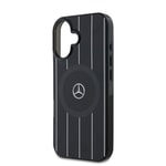 Apple iPhone 16 Kılıf Mercedes Benz Orjinal Lisanslı M-safe Şarj Özellikli Çift Katmanlı Paralel Çizgi Desenli Kapak