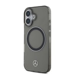 Apple iPhone 16 Kılıf Mercedes Benz Orjinal Lisanslı M-safe Şarj Özellikli Saydam Yüzey Silver Ring Kapak
