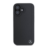 Apple iPhone 16 Kılıf Mercedes Benz Orjinal Lisanslı M-safe Şarj Özellikli 3D Metal Logolu Wood Imitation Deri Kapak