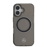 Apple iPhone 16 Kılıf Mercedes Benz Orjinal Lisanslı M-safe Şarj Özellikli Saydam Yüzey Silver Ring Kapak