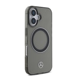 Apple iPhone 16 Kılıf Mercedes Benz Orjinal Lisanslı M-safe Şarj Özellikli Saydam Yüzey Silver Ring Kapak