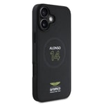 Apple iPhone 16 Plus Kılıf Aston Martin Orjinal Lisanslı M-safe Şarj Özellikli PU Deri Alonso 14 Baskılı Kapak