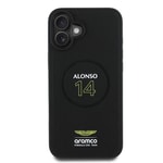 Apple iPhone 16 Plus Kılıf Aston Martin Orjinal Lisanslı M-safe Şarj Özellikli PU Deri Alonso 14 Baskılı Kapak