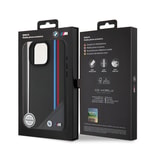 Apple iPhone 16 Plus Kılıf BMW Orjinal Lisanslı M-safe Şarj Özellikli M Logolu Üç Çizgili Dikiş Detaylı Meshed Tricolor Stripes Kapak
