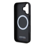 Apple iPhone 16 Plus Kılıf BMW Orjinal Lisanslı M-safe Şarj Özellikli M Logolu Üç Çizgili Delikli Deri Kapak