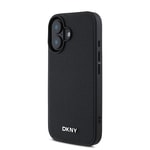Apple iPhone 16 Plus Kılıf DKNY Orjinal Lisanslı M-safe Şarj Özellikli Metal Logolu PU Deri Grained Kapak