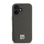 Apple iPhone 16 Plus Kılıf DKNY Orjinal Lisanslı M-safe Şarj Özellikli 3D Yazılı Repeat Pattern Kapak