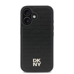 Apple iPhone 16 Plus Kılıf DKNY Orjinal Lisanslı M-safe Şarj Özellikli 3D Yazılı Repeat Pattern Kapak