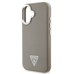 Apple iPhone 16 Plus Kılıf Guess Orjinal Lisanslı M-safe Şarj Özellikli Grained Triangle Kapak