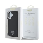 Apple iPhone 16 Plus Kılıf Guess Orjinal Lisanslı M-safe Şarj Özellikli Grained Triangle Kapak