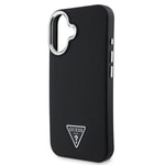 Apple iPhone 16 Plus Kılıf Guess Orjinal Lisanslı M-safe Şarj Özellikli Grained Triangle Kapak