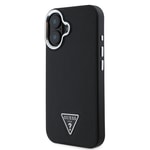 Apple iPhone 16 Plus Kılıf Guess Orjinal Lisanslı M-safe Şarj Özellikli Grained Triangle Kapak