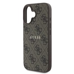 Apple iPhone 16 Plus Kılıf Guess Orjinal Lisanslı M-safe Şarj Özellikli 4G Desenli Yazı Logolu Kapak