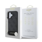 Apple iPhone 16 Plus Kılıf Guess Orjinal Lisanslı M-safe Şarj Özellikli PU Deri Şerit Logo Dizaynlı Kapak