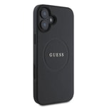 Apple iPhone 16 Plus Kılıf Guess Orjinal Lisanslı M-safe Şarj Özellikli Yazı Logolu Grained Kapak