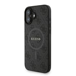 Apple iPhone 16 Plus Kılıf Guess Orjinal Lisanslı M-safe Şarj Özellikli PU Deri Bilek Askı İpli Yazı Logolu Kapak