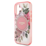 Apple iPhone 16 Plus Kılıf Guess Orjinal Lisanslı M-safe Şarj Özellikli IML Baskılı Yazı Logolu Flower Tonal Circle Kapak
