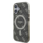 Apple iPhone 16 Plus Kılıf Guess Orjinal Lisanslı M-safe Şarj Özellikli IML Baskılı Klasik Logolu 4G Desenli Kapak