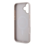 Apple iPhone 16 Plus Kılıf Guess Orjinal Lisanslı M-safe Şarj Özellikli PU Deri Şerit Logo Dizaynlı Kapak