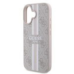 Apple iPhone 16 Plus Kılıf Guess Orjinal Lisanslı M-safe Şarj Özellikli 4G Şerit Tasarımlı Printed Kapak