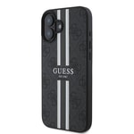 Apple iPhone 16 Plus Kılıf Guess Orjinal Lisanslı M-safe Şarj Özellikli 4G Şerit Tasarımlı Printed Kapak