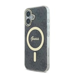 Apple iPhone 16 Plus Kılıf Guess Orjinal Lisanslı M-safe Şarj Özellikli Yazı Logolu 4G Desenli Kapak