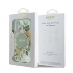 Apple iPhone 16 Plus Kılıf Guess Orjinal Lisanslı M-safe Şarj Özellikli IML Baskılı Yazı Logolu Flower Tonal Circle Kapak