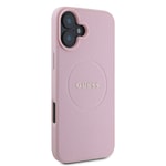 Apple iPhone 16 Plus Kılıf Guess Orjinal Lisanslı M-safe Şarj Özellikli Yazı Logolu Grained Kapak