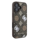 Apple iPhone 16 Plus Kılıf Guess Orjinal Lisanslı M-safe Şarj Özellikli 4G Desenli Yazı Logolu Peony Kapak