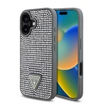 Apple iPhone 16 Plus Kılıf Guess Orjinal Lisanslı Taşlı Arka Yüzey Üçgen Logolu Kapak