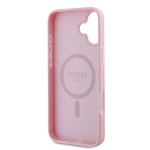 Apple iPhone 16 Plus Kılıf Guess Orjinal Lisanslı M-safe Şarj Özellikli Yazı Logolu Grained Kapak
