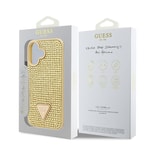 Apple iPhone 16 Plus Kılıf Guess Orjinal Lisanslı Taşlı Arka Yüzey Üçgen Logolu Kapak