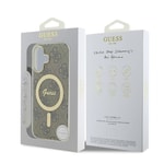 Apple iPhone 16 Plus Kılıf Guess Orjinal Lisanslı M-safe Şarj Özellikli Yazı Logolu 4G Desenli Kapak