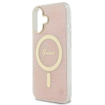 Apple iPhone 16 Plus Kılıf Guess Orjinal Lisanslı M-safe Şarj Özellikli Yazı Logolu 4G Desenli Kapak
