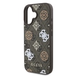 Apple iPhone 16 Plus Kılıf Guess Orjinal Lisanslı M-safe Şarj Özellikli 4G Desenli Yazı Logolu Peony Kapak