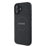 Apple iPhone 16 Plus Kılıf Guess Orjinal Lisanslı M-safe Şarj Özellikli Yazı Logolu Saffiano Peony Kapak