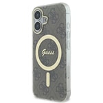 Apple iPhone 16 Plus Kılıf Guess Orjinal Lisanslı M-safe Şarj Özellikli Yazı Logolu 4G Desenli Kapak
