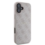 Apple iPhone 16 Plus Kılıf Guess Orjinal Lisanslı M-safe Şarj Özellikli 4G Desenli Yazı Logolu Kapak
