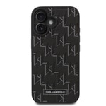 Apple iPhone 16 Plus Kılıf Karl Lagerfeld Orjinal Lisanslı M-safe Şarj Özellikli KL Yazılı Hot Stamp Kapak