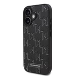Apple iPhone 16 Plus Kılıf Karl Lagerfeld Orjinal Lisanslı M-safe Şarj Özellikli KL Yazılı Hot Stamp Kapak
