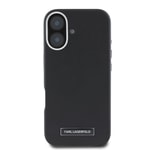 Apple iPhone 16 Plus Kılıf Karl Lagerfeld Orjinal Lisanslı M-safe Şarj Özellikli Metal Kamera ve Buton Tasarımlı Plaka Logolu PU Deri Kapak