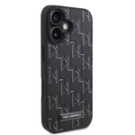 Apple iPhone 16 Plus Kılıf Karl Lagerfeld Orjinal Lisanslı M-safe Şarj Özellikli KL Yazılı Hot Stamp Kapak