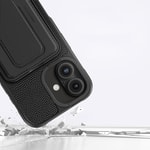 Apple iPhone 16 Plus Kılıf M-safe Şarj Özellikli Standlı Kartlıklı Set Amazinghing Glamour Luxe Serisi Kapak