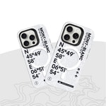Apple iPhone 16 Plus Kılıf M-safe Şarj Özellikli Koordinat Yazı Desenli Benks Summit Serisi Kapak