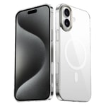 Apple iPhone 16 Plus Kılıf M-safe Şarj Özellikli Şeffaf Cam Arka Yüzey Zore G-Glass Kapak