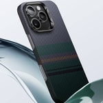 Apple iPhone 16 Plus Kılıf M-safe Şarj Özellikli Karbon Fiber Tasarımlı Benks Aurora ArmorAir Kevlar Kapak