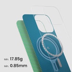 Apple iPhone 16 Plus Kılıf M-safe Şarj Özellikli Aramid Fiber Pitaka Ultra-Slim Classic Serisi Forest Green Kapak