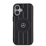 Apple iPhone 16 Plus Kılıf Mercedes Benz Orjinal Lisanslı M-safe Şarj Özellikli Çift Katmanlı Paralel Çizgi Desenli Kapak